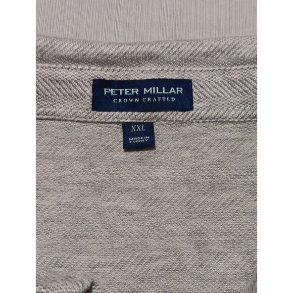 Peter Millar Crown Crafted Mens Grey Cotton Modal S/S Golf Polo Shirt Size 2XL - Picture 3 of 5